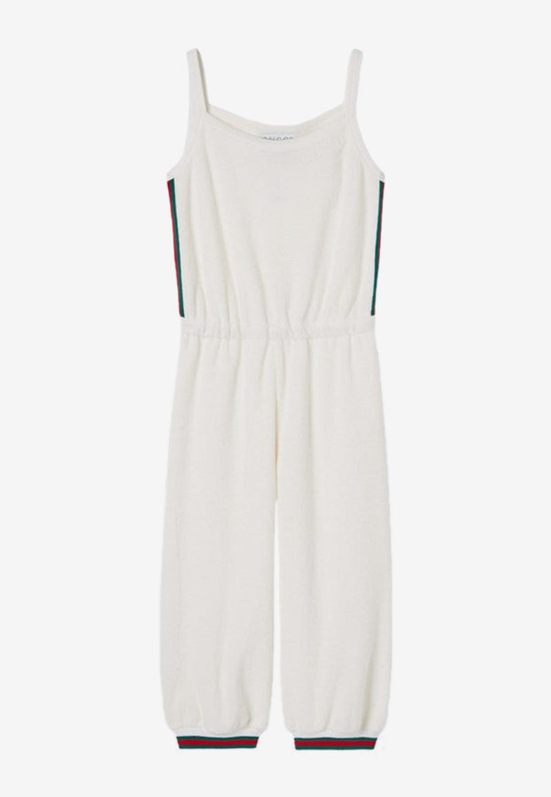 Gucci Kids Girls Logo Embroidered Terrycloth Jumpsuit White 808682XJGZ4/Q_GUC-9692