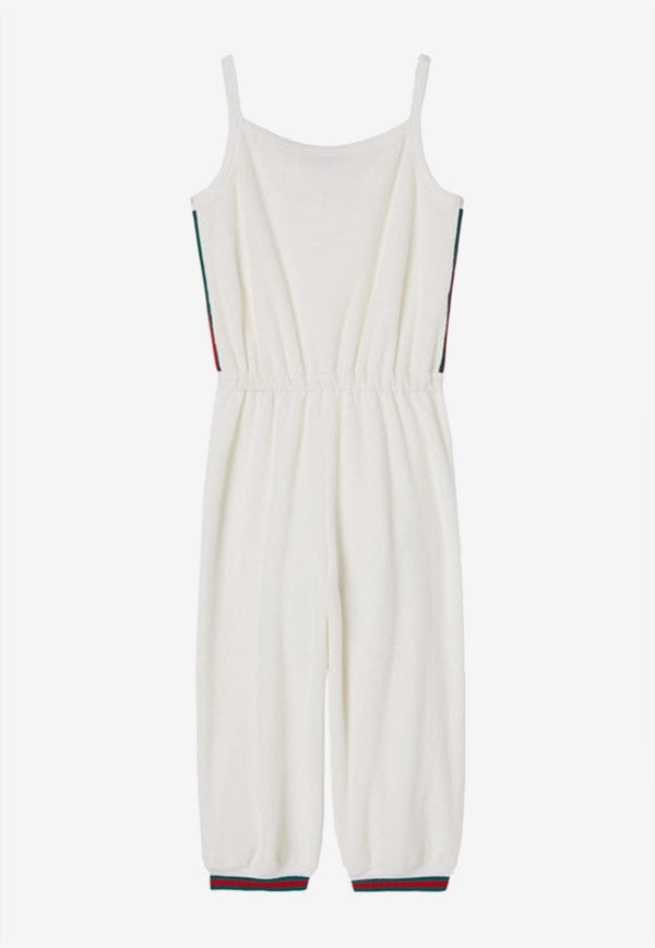 Gucci Kids Girls Logo Embroidered Terrycloth Jumpsuit White 808682XJGZ4/Q_GUC-9692