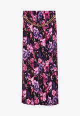 Balenciaga Pleated Floral Print Maxi Skirt Purple 808778TRL38/P_BALEN-9369