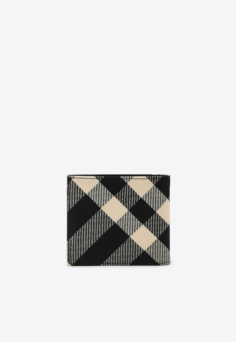 Burberry Check Fabric Bi-fold Wallet Black 8089520153462/O_BURBE-A1189