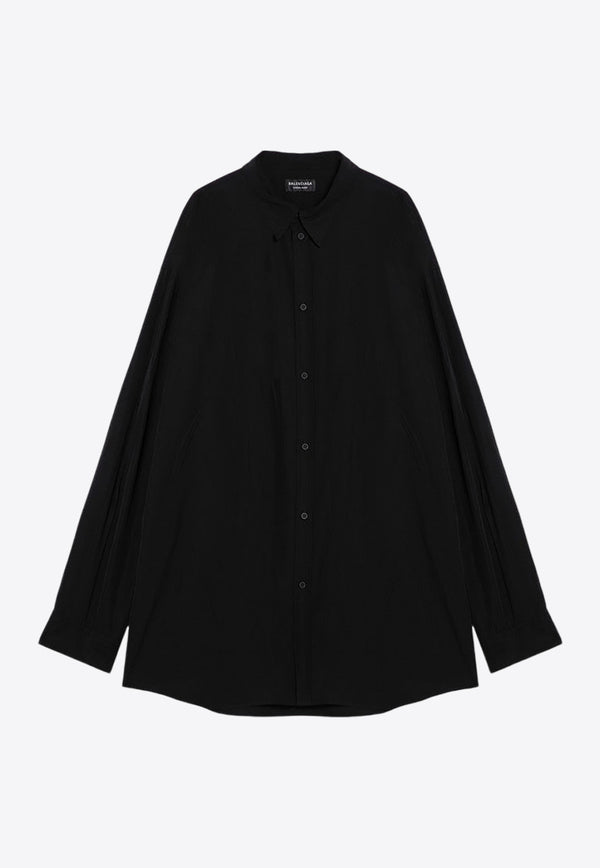 Balenciaga Oversize Crumpled Shirt Black 809007TRO37/P_BALEN-1000