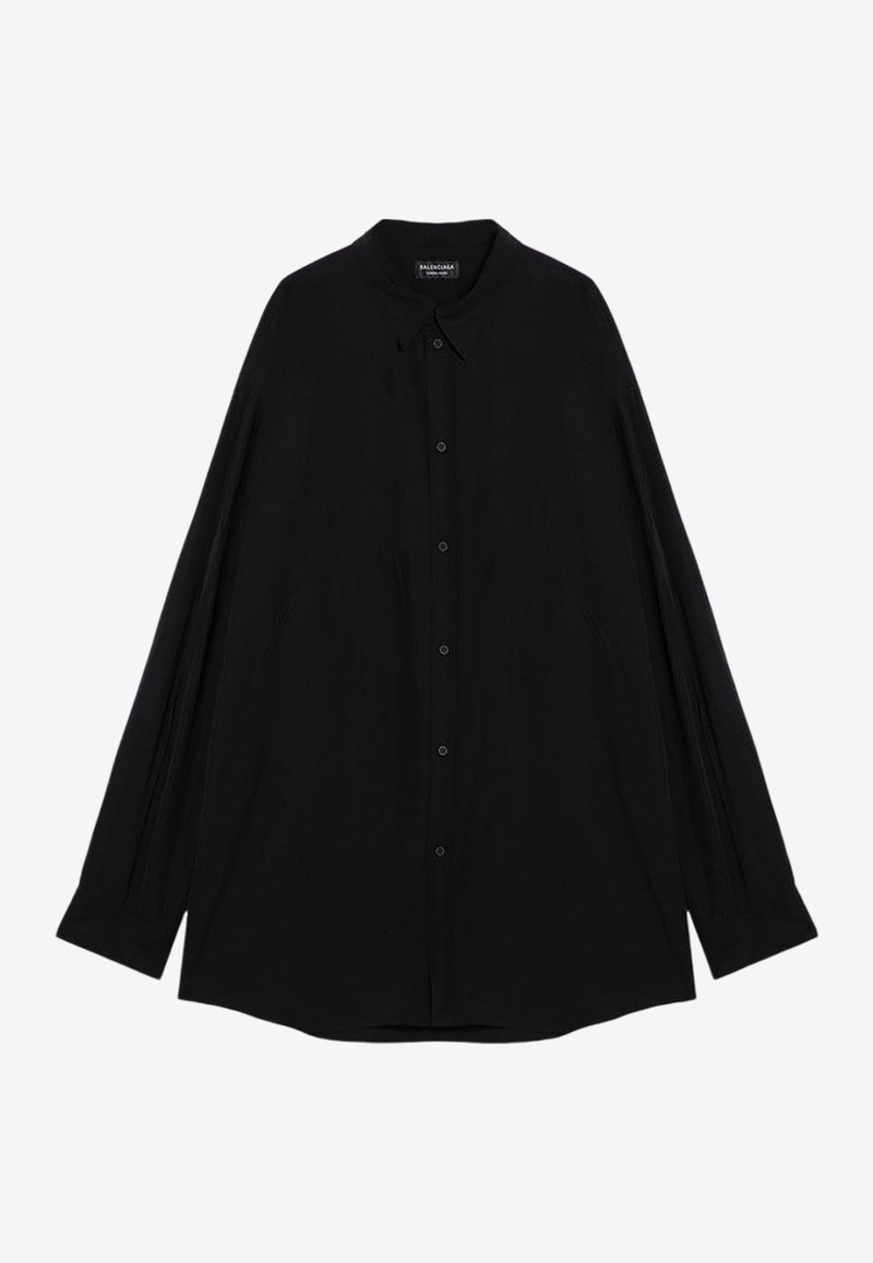 Balenciaga Oversize Crumpled Shirt Black 809007TRO37/P_BALEN-1000