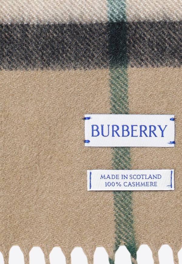 Burberry Check Cashmere Fringe Scarf Beige 8091006U110106/P_BURBE-C1167