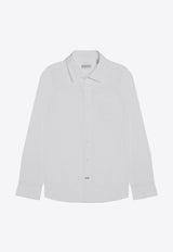 Burberry Kids Boys EKD Long-Sleeved Shirt White 8092514140136/P_BURBE-A1464