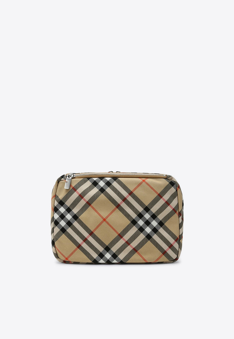 Burberry Checked Travel Pouch Beige 8092707158564/P_BURBE-A2021