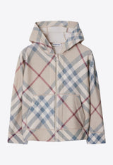 Burberry Kids Boys Check Pattern Zip-Up Hoodie Beige 8093140156931/P_BURBE-A2205