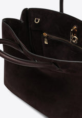 Burberry Small Rocking Horse Suede Tote​ Bag Dark Brown 8094491158524/P_BURBE-A1276