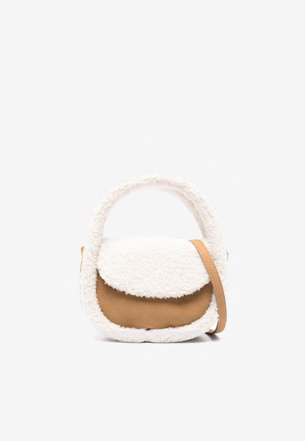 MC2 Saint Barth Gilda Shearling-Trimmed Tote Bag Beige GILD001_00090G