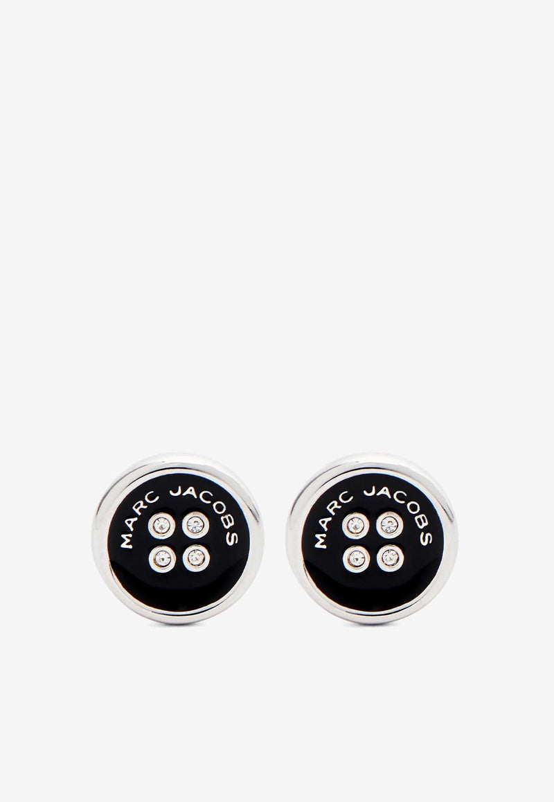 Marc Jacobs The Button Stud Earrings Black 2R4JER001J35_047