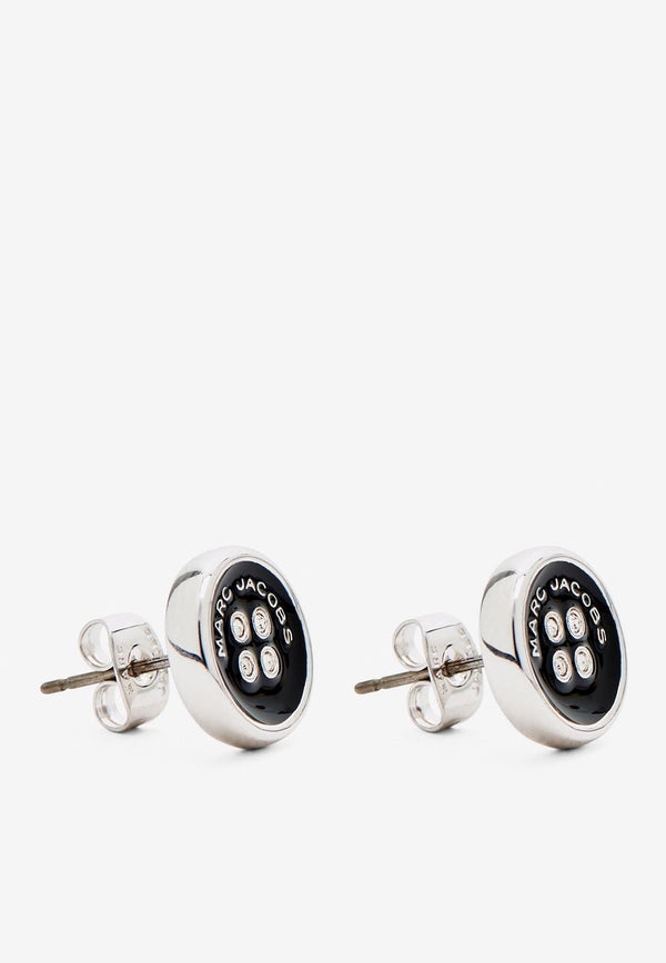 Marc Jacobs The Button Stud Earrings Black 2R4JER001J35_047