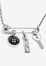 Marc Jacobs Button-Charm Necklace - Silver/Black Silver 2R4JNC001J36_047