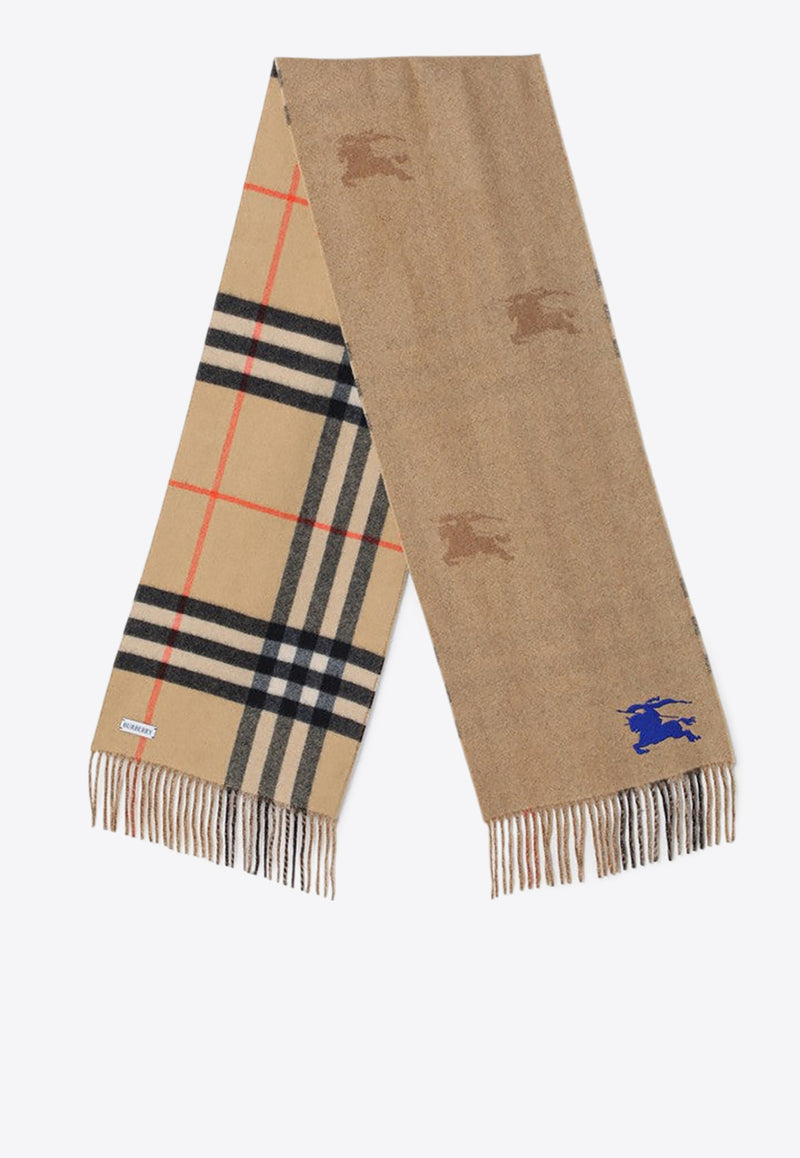 Burberry Reversible Check Pattern Cashmere Scarf Beige 8094710110106/P_BURBE-B9719