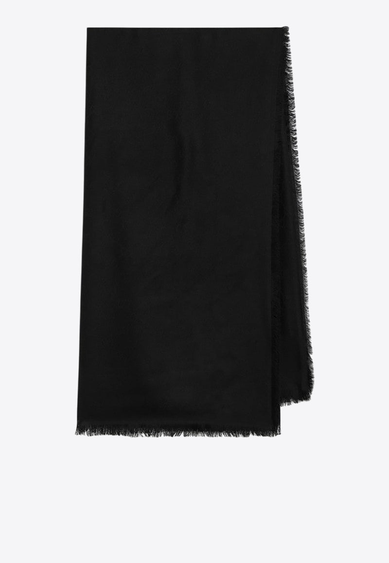 Gucci GG Jacquard Wool and Silk Scarf Black 8094994G930/R_GUC-1000