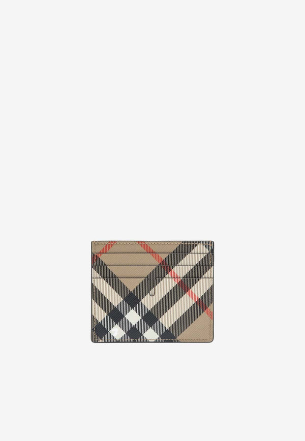 Burberry Leather Checked Cardholder Beige 8095047160296/Q_BURBE-A2021