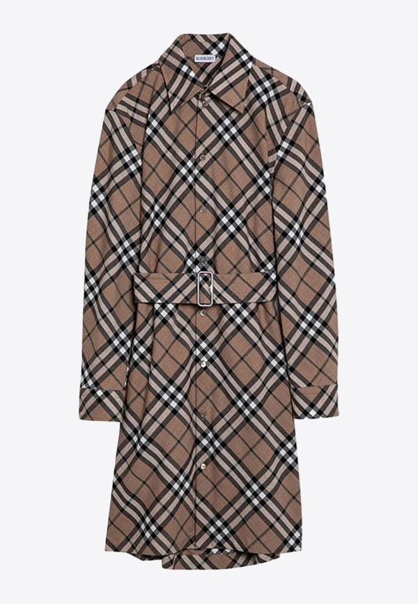 Burberry Checked Wool Midi Dress Beige 8095080158995/P_BURBE-C1202