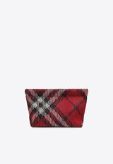 Burberry Signature Check Knitted Nylon Pouch Bag Red 8095460159452/P_BURBE-B9380