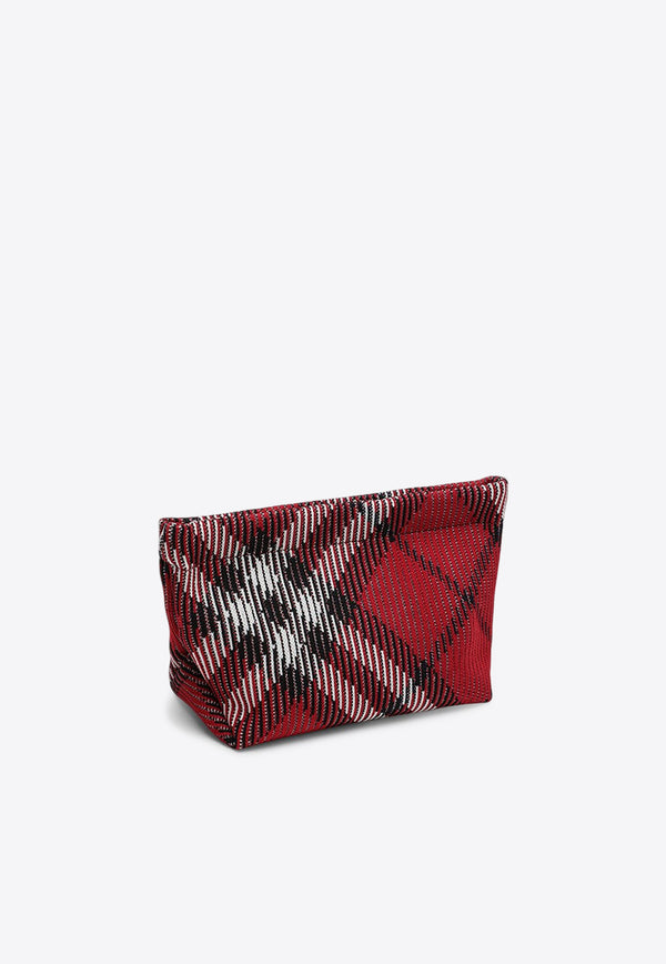 Burberry Signature Check Knitted Nylon Pouch Bag Red 8095460159452/P_BURBE-B9380