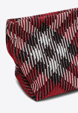 Burberry Signature Check Knitted Nylon Pouch Bag Red 8095460159452/P_BURBE-B9380