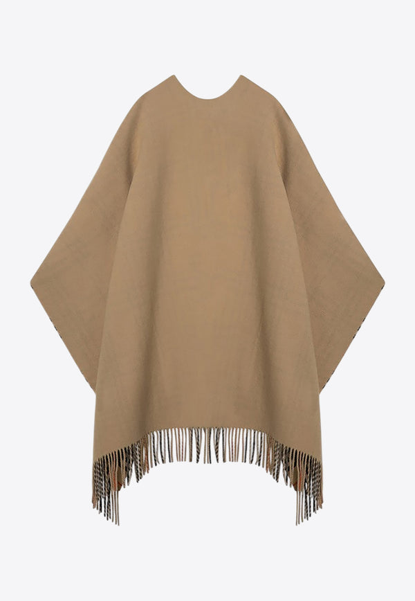 Burberry Wool Fringed Check Cape Beige 8096630161027/P_BURBE-B9719