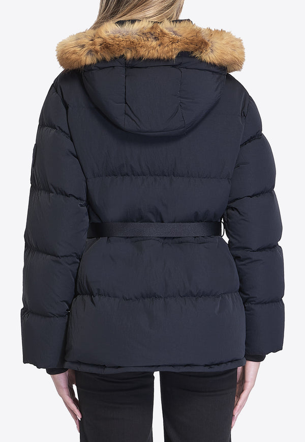 Burberry Faux Fur-Trimmed Short Puffer Coat Black 8096910--C1307