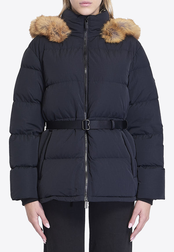 Burberry Faux Fur-Trimmed Short Puffer Coat Black 8096910--C1307