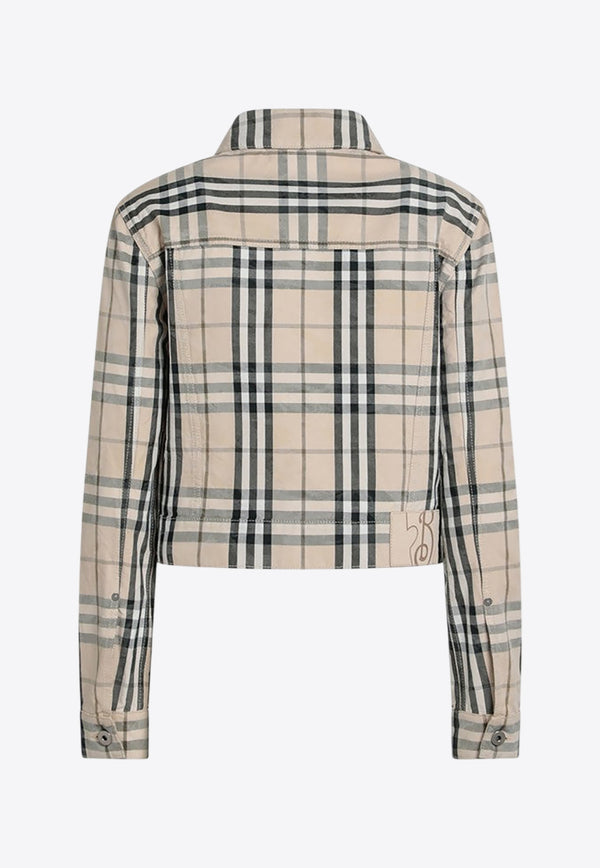 Burberry Vintage Check Cropped Denim Jacket Beige 8097542158493/P_BURBE-C1506