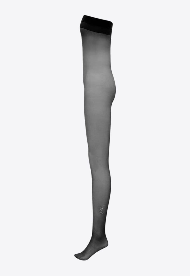 Saint Laurent Rhinestone Cassandre Jumpsuit Tights Black 809807Y37VL/P_YSL-1067