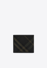 Burberry Bi-Fold Check Pattern Wallet Black 8098455160998/P_BURBE-C1479