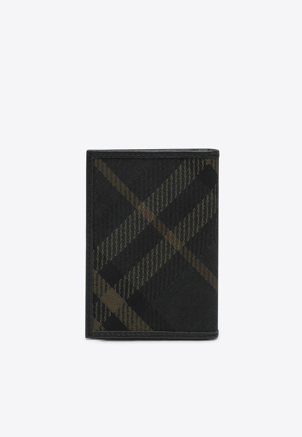 Burberry Bi-Fold Check Pattern Cardholder Black 8098456160998/P_BURBE-C1479