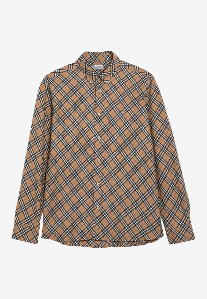 Burberry Vintage Check Long-Sleeved Shirt  Beige 8098844160893_BURBE-B9368