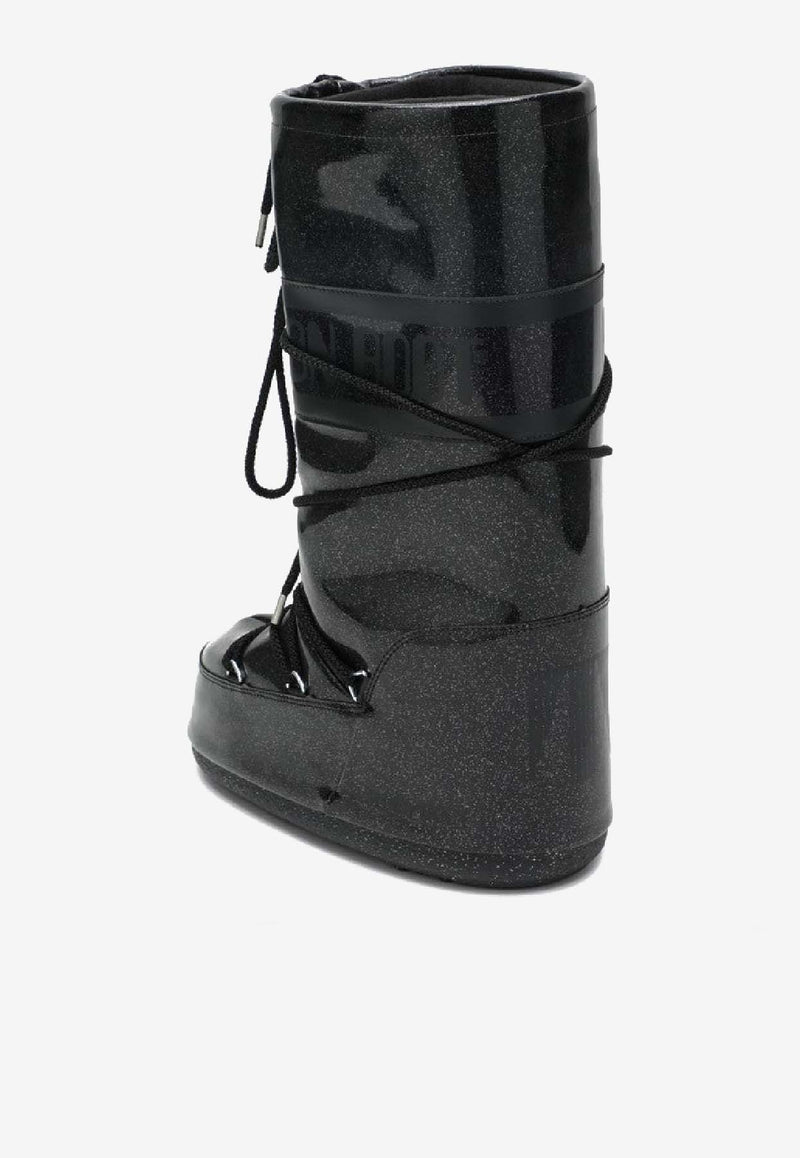 Moon Boot Icon Glittered Mid-Calf Boots Black 80D1402850PL/R_MOONB-N001