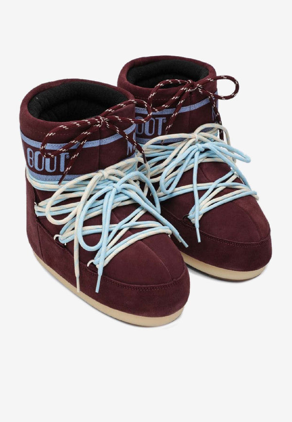 Moon Boot Icon Low Suede Ankle Boots Burgundy 80D1409670SUE/R_MOONB-D013