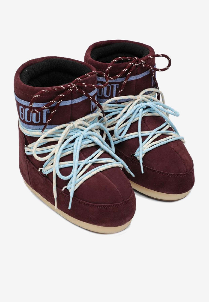 Moon Boot Icon Low Suede Ankle Boots Burgundy 80D1409670SUE/R_MOONB-D013