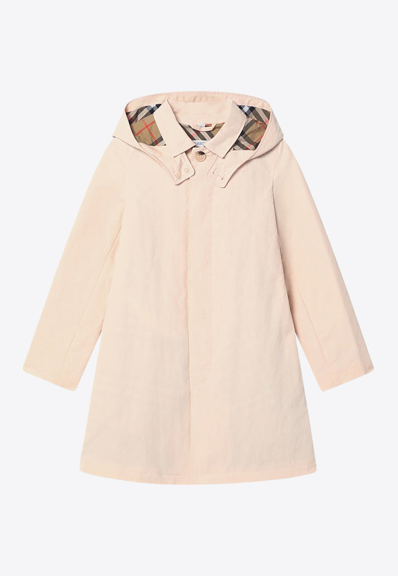 Burberry Kids Girls Check-Motif Coat Pink 8100458157521/Q_BURBE-B9149