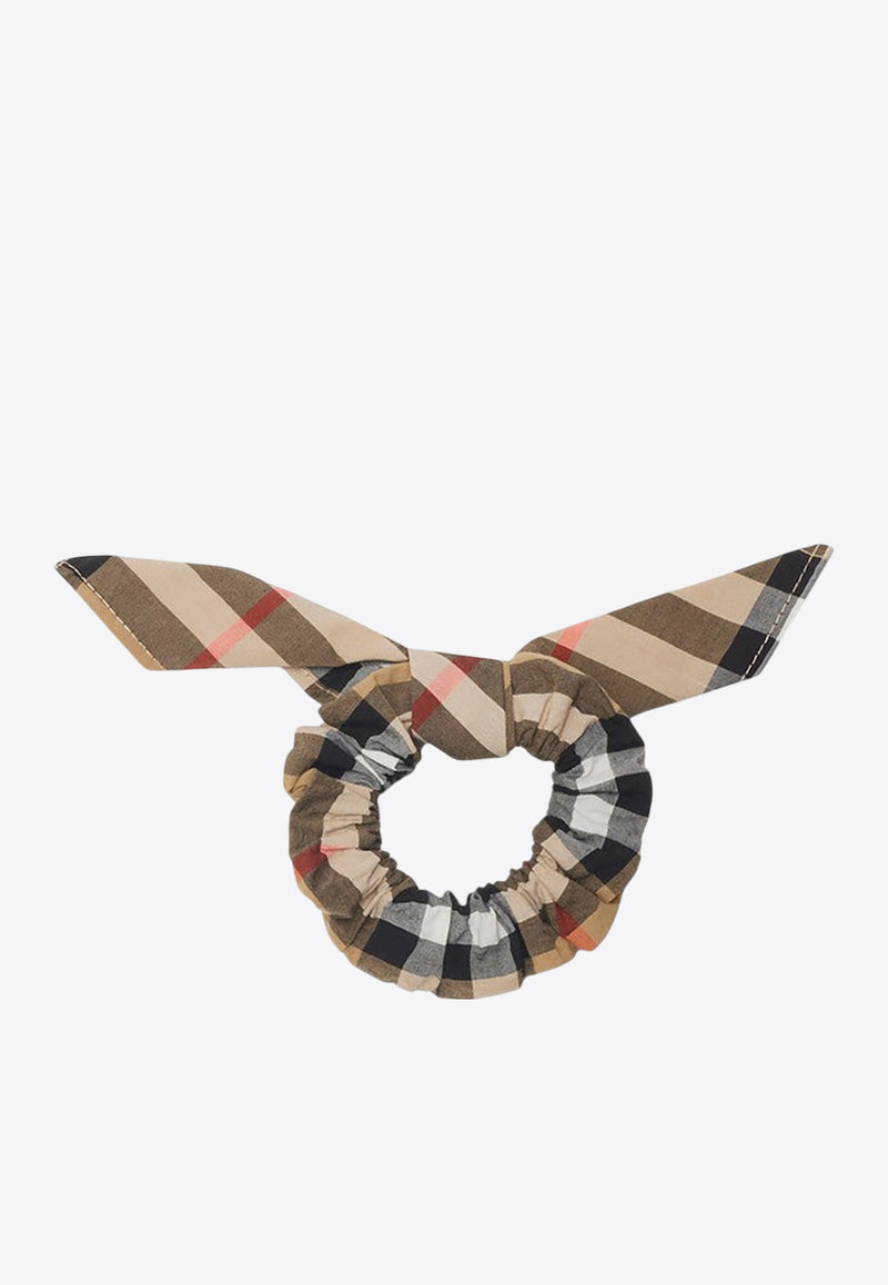Burberry Kids Girls Vintage Check Tied Scrunchie Beige 8100462159218/R_BURBE-B9368