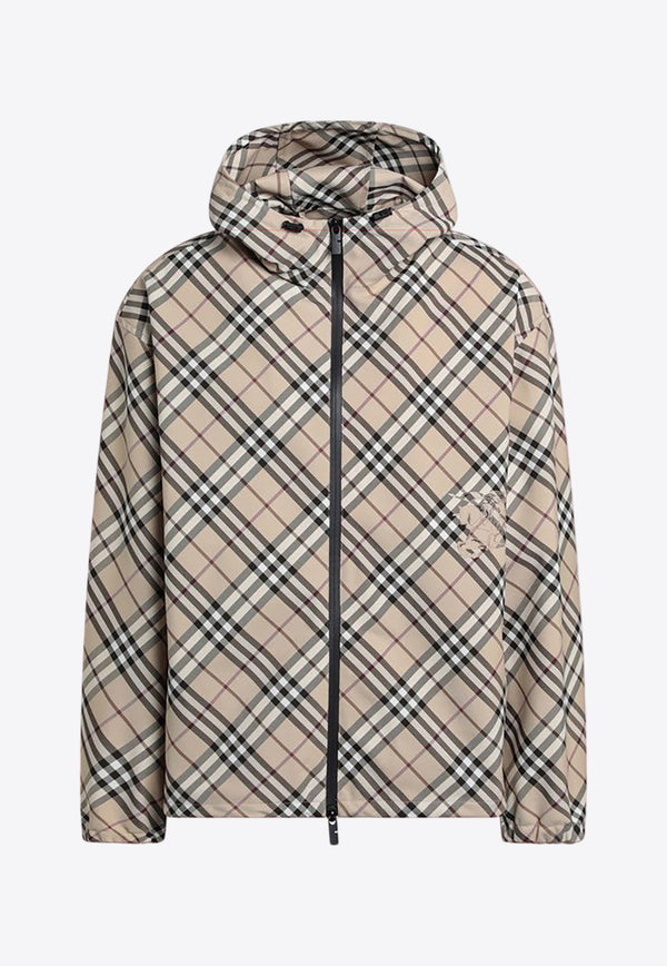 Burberry Checked Zip-Up Jacket Beige 8101493162719/Q_BURBE-A5686