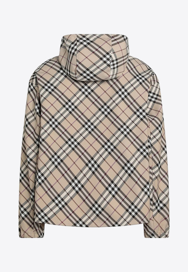 Burberry Checked Zip-Up Jacket Beige 8101493162719/Q_BURBE-A5686