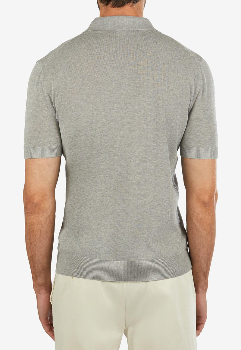 Slowear V-neck Polo T-shirt Gray 810182_GREY