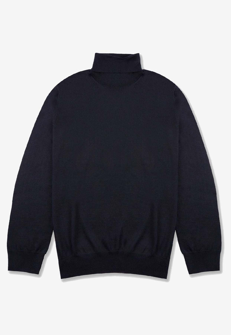 Glanshirt by Slowear Cashmere and Silk Turtleneck Sweater Blue 810195 ZW206_BLUE