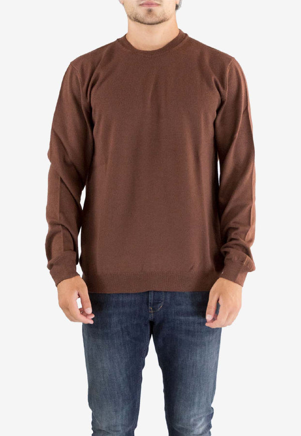 Glanshirt by Slowear Long-Sleeved Wool Sweater Brown 810234 ZR274_BROWN