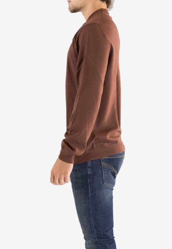 Glanshirt by Slowear Long-Sleeved Wool Sweater Brown 810234 ZR274_BROWN