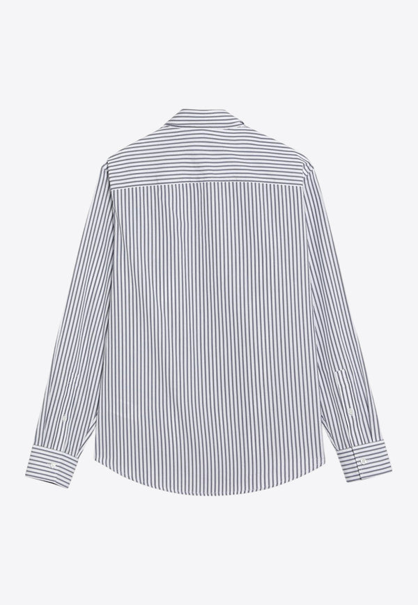 Burberry Striped Long-Sleeved Logo Shirt Light Blue 8102558163652/Q_BURBE-C1999