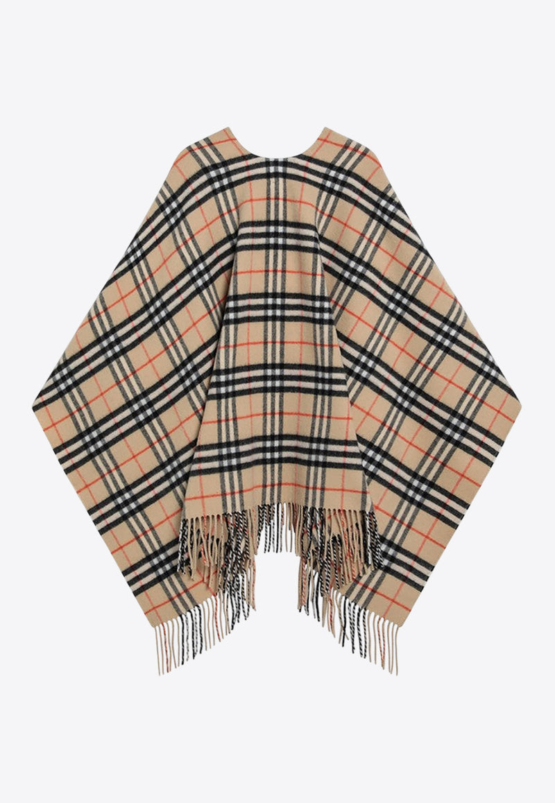 Burberry Vintage Check Wool Poncho Beige 8102992164786/R_BURBE-A2021
