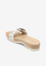 Stella McCartney Elyse Studded Flat Sandals White 810385AP00P0/O_STELL-9001