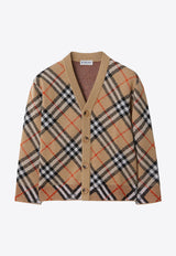 Burberry Kids Girls Wool Check Cardigan Beige 8104300163624/R_BURBE-B9368