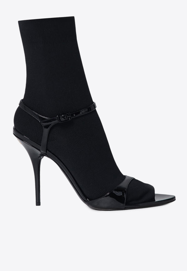 Balenciaga Avenue Sock 110 Patent Leather Sandals Black 810517W12H2/Q_BALEN-1010