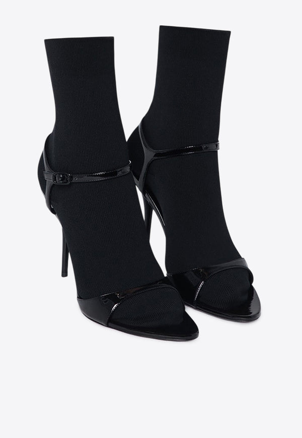 Balenciaga Avenue Sock 110 Patent Leather Sandals Black 810517W12H2/Q_BALEN-1010