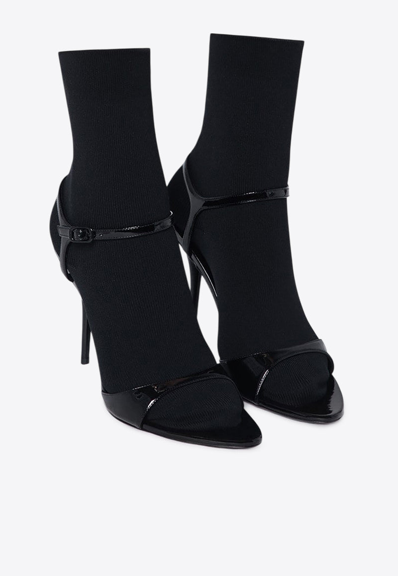 Balenciaga Avenue Sock 110 Patent Leather Sandals Black 810517W12H2/Q_BALEN-1010