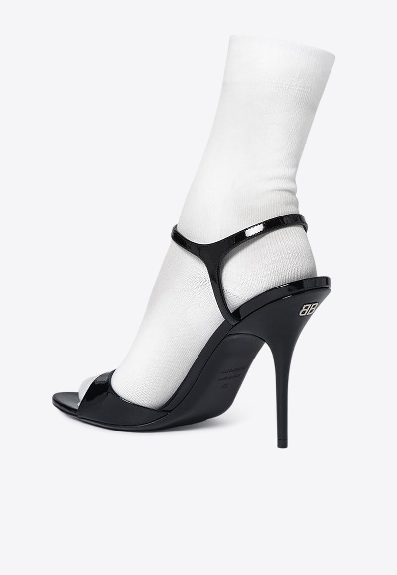 Balenciaga Avenue Sock 110 Patent Leather Sandals Black 810517W12H4/Q_BALEN-1090
