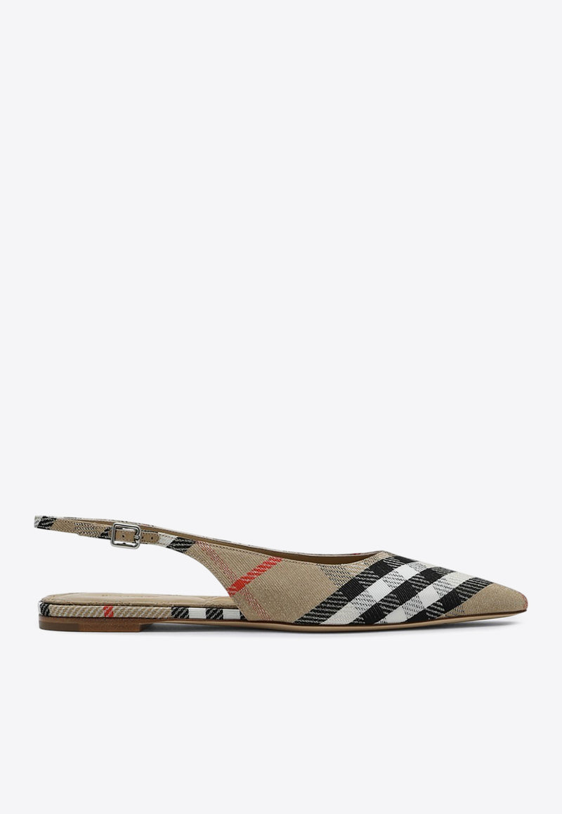 Burberry Birdie Vintage Check Slingback Flats Beige 8106155165975/Q_BURBE-B9368